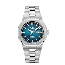 Rotary Regent Automatic 100m Men's Teal Dial & Stainless Steel Watch