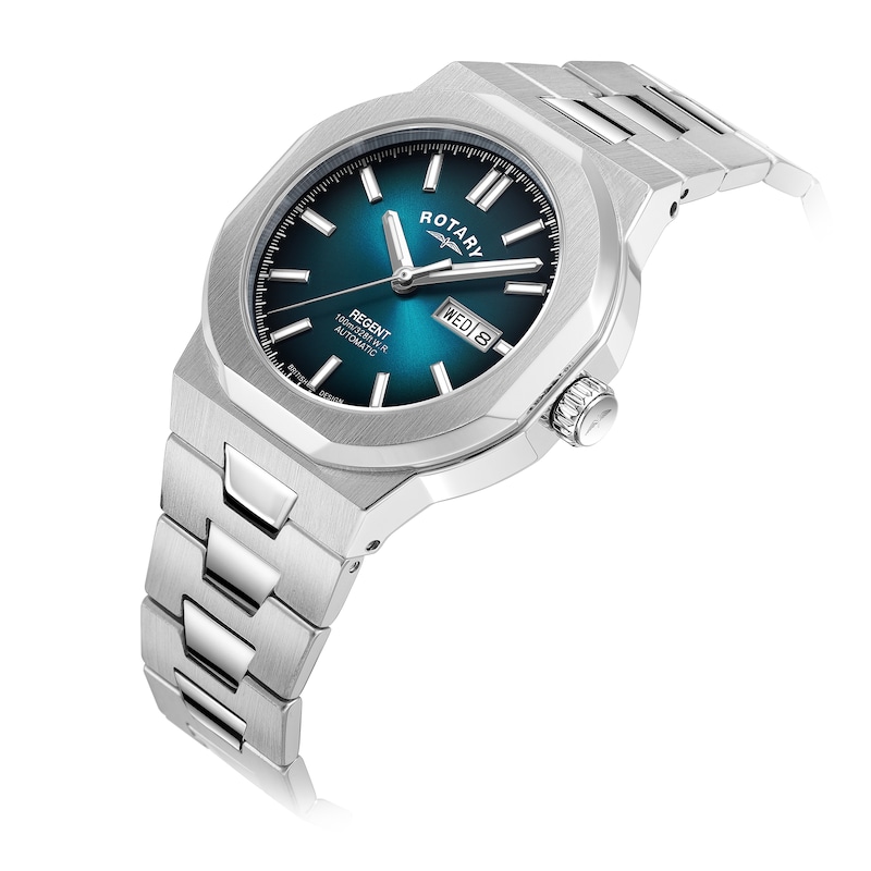 Main Image 2 of Rotary Regent Automatic 100m Men's Teal Dial & Stainless Steel Watch