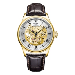 Rotary Greenwich Men's Brown Leather Strap Watch