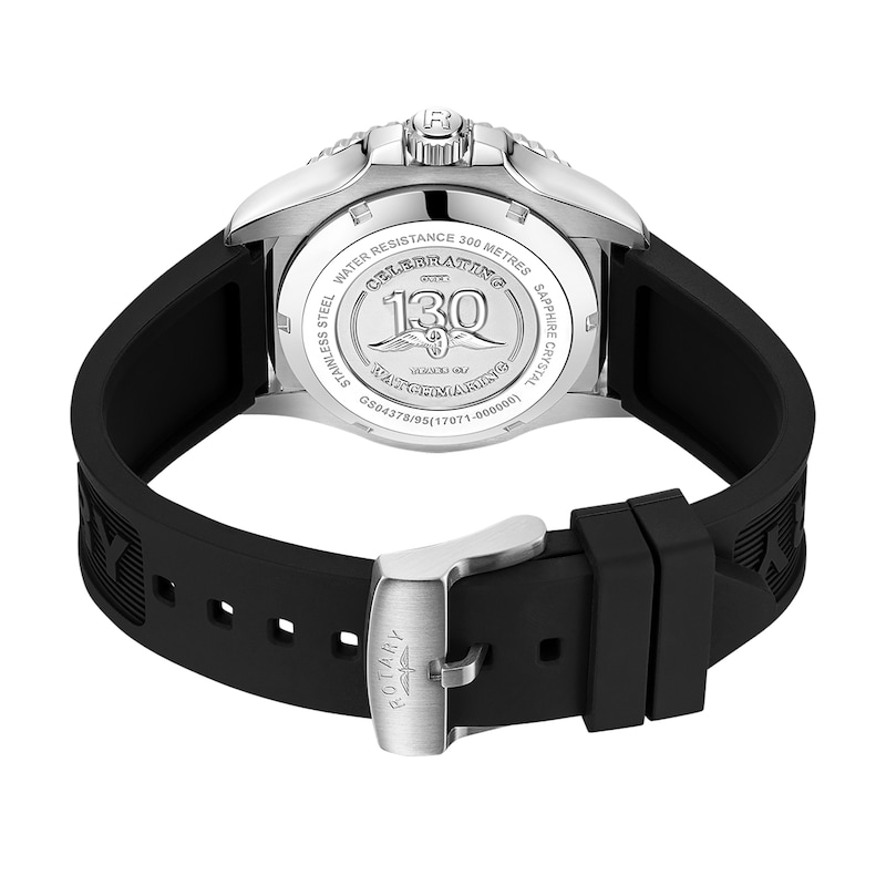 Main Image 5 of Rotary Seamatic GMT 300m Men's Black Silicone Strap Watch