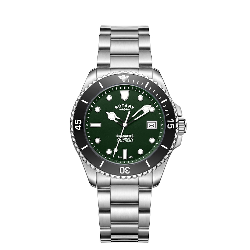Main Image 1 of Rotary Seamatic 300m Green Dial & Stainless Steel Bracelet Watch