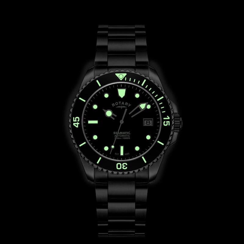 Main Image 5 of Rotary Seamatic 300m Green Dial & Stainless Steel Bracelet Watch
