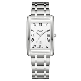 Rotary Heritage Astoria Rectangular Stainless Steel Bracelet Watch