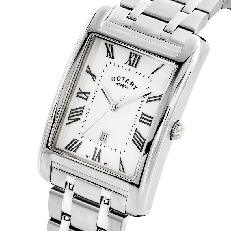 Main Image 3 of Rotary Heritage Astoria Rectangular Stainless Steel Bracelet Watch