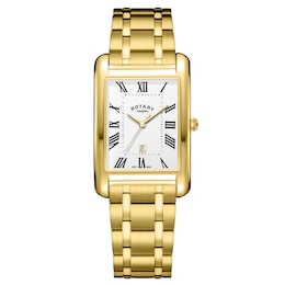 Rotary Men's Heritage Astoria Rectangular Gold Tone Bracelet Watch