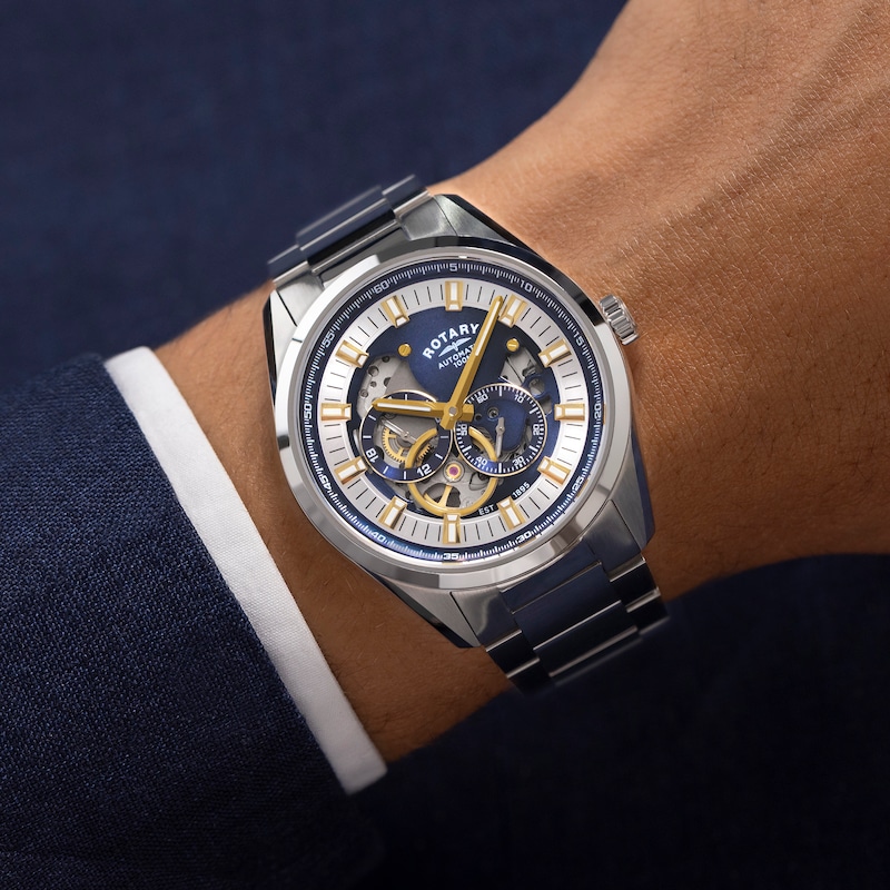 Main Image 3 of Rotary Seamatic Eclipse Blue Dial & Stainless Steel Bracelet Watch