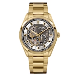 Rotary Seamatic Eclipse Men's PVD Gold Tone Bracelet Watch