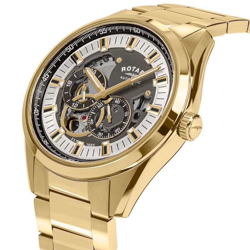 Main Image 2 of Rotary Seamatic Eclipse Men's PVD Gold Tone Bracelet Watch