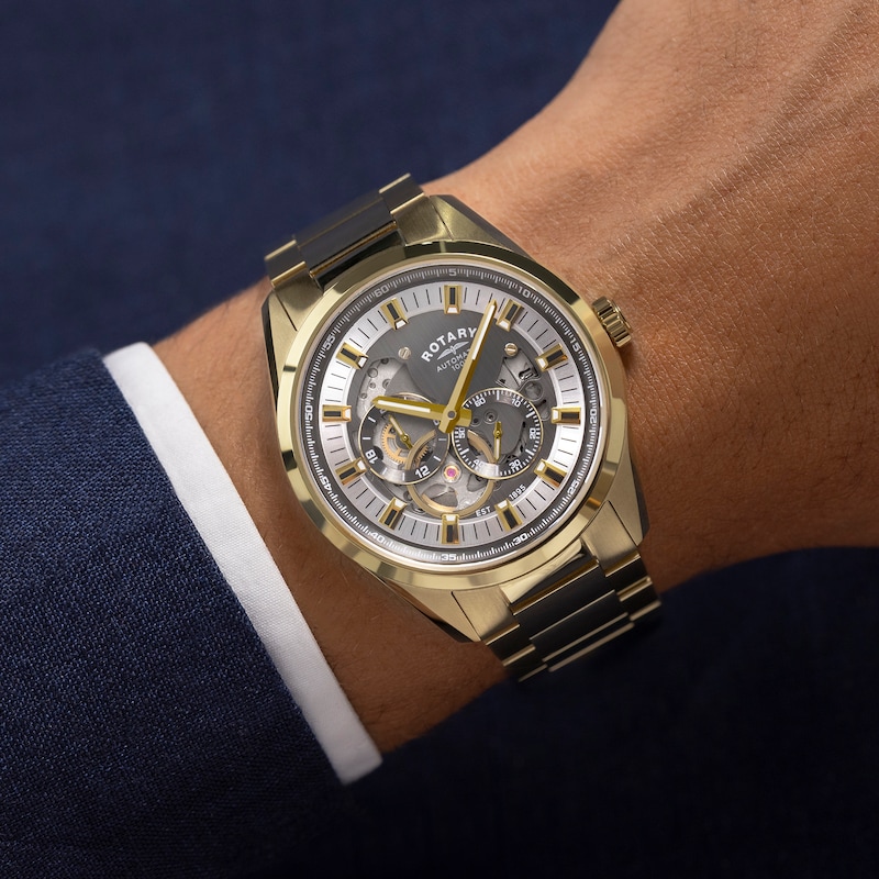 Main Image 3 of Rotary Seamatic Eclipse Men's PVD Gold Tone Bracelet Watch