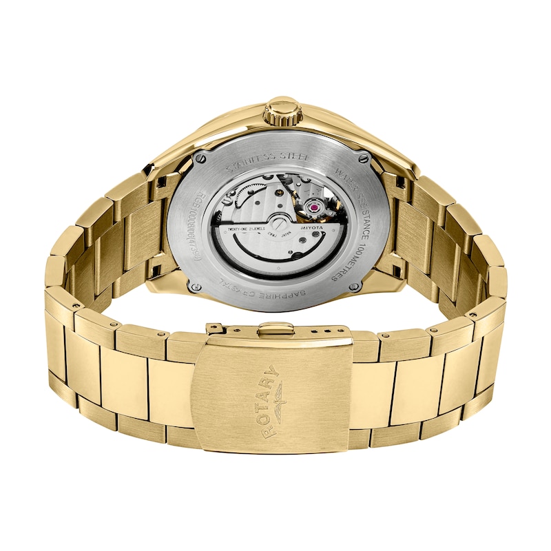 Main Image 4 of Rotary Seamatic Eclipse Men's PVD Gold Tone Bracelet Watch