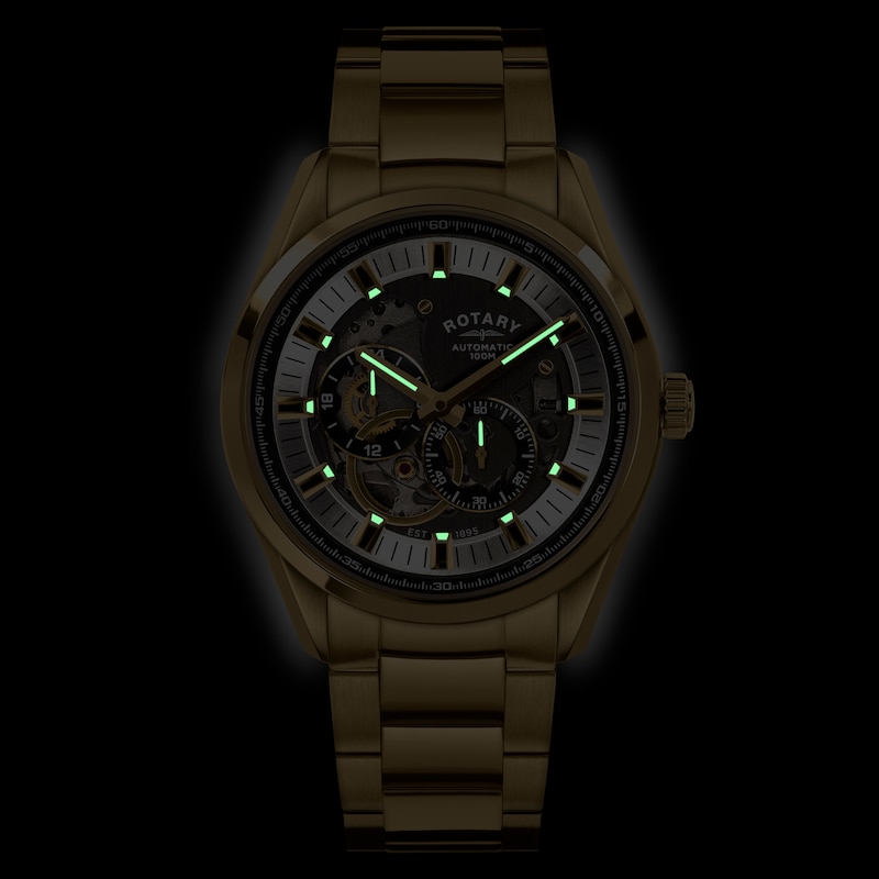 Main Image 5 of Rotary Seamatic Eclipse Men's PVD Gold Tone Bracelet Watch