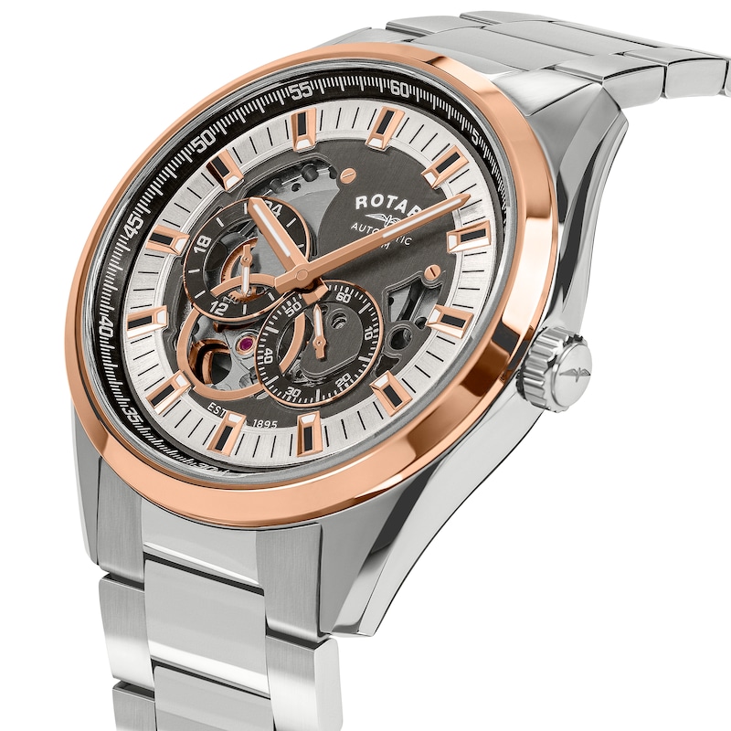Main Image 2 of Rotary Seamatic Eclipse Men's Rose Gold Tone & Stainless Steel Watch