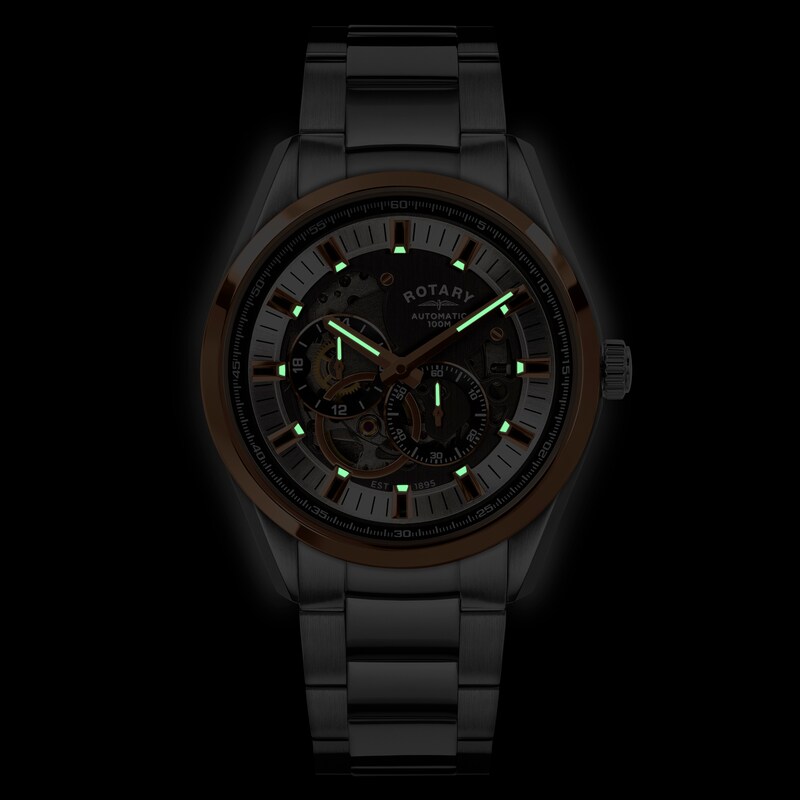 Main Image 5 of Rotary Seamatic Eclipse Men's Rose Gold Tone & Stainless Steel Watch