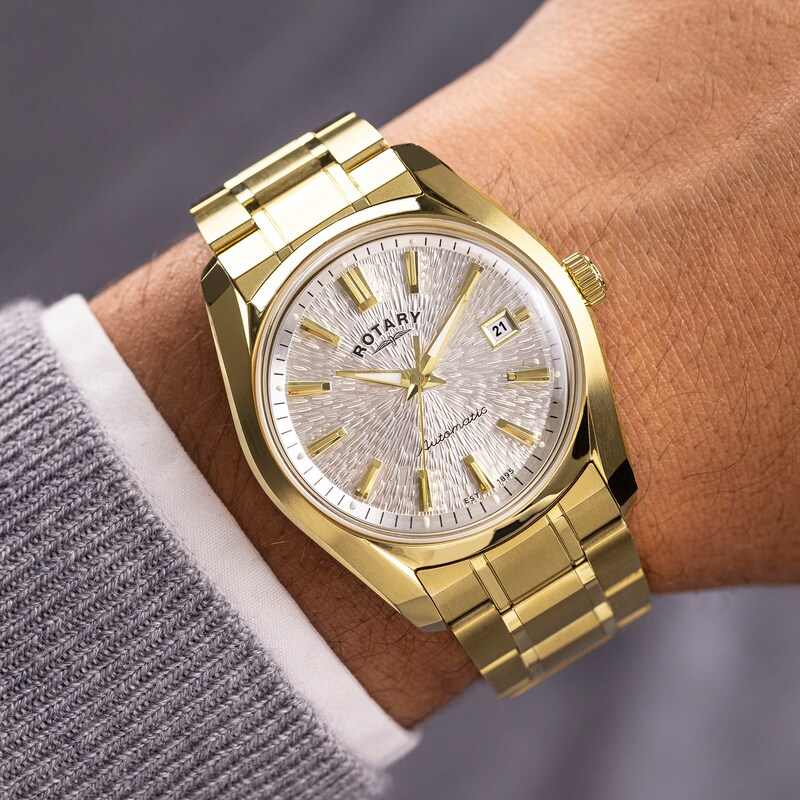 Main Image 3 of Rotary Lumen Men's PVD Gold Tone Bracelet Watch