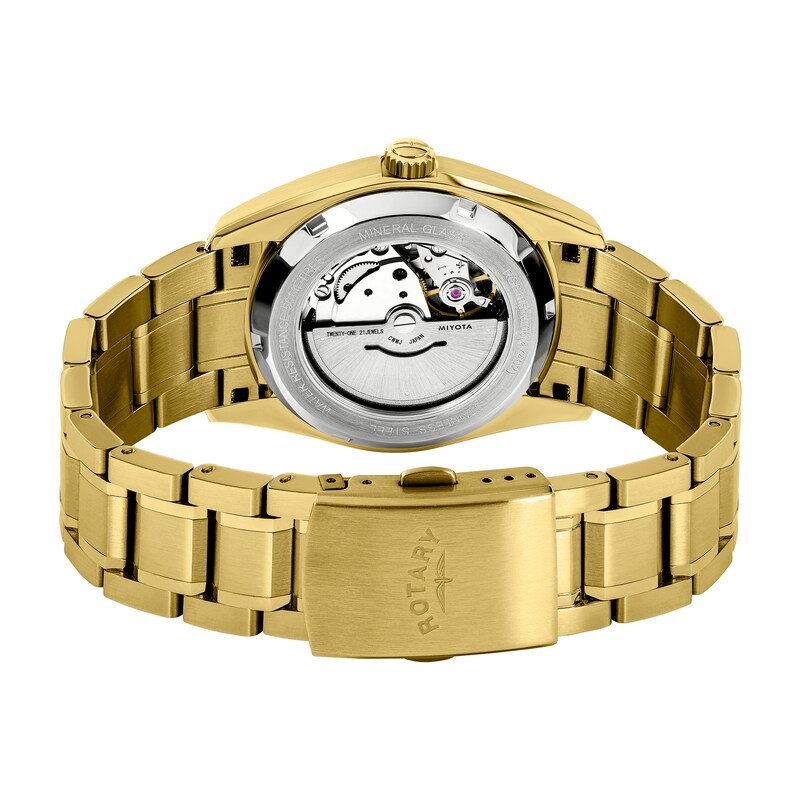 Main Image 4 of Rotary Lumen Men's PVD Gold Tone Bracelet Watch
