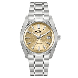 Rotary Lumen Men's Champagne Dial Stainless Steel Bracelet Watch