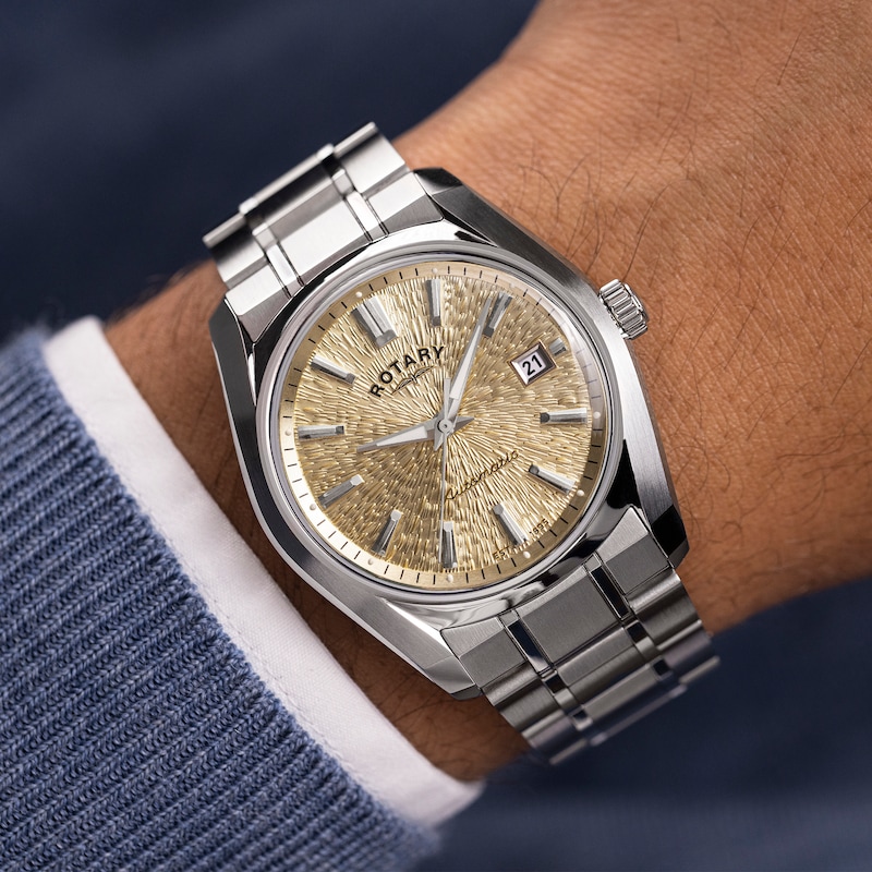 Main Image 3 of Rotary Lumen Men's Champagne Dial Stainless Steel Bracelet Watch