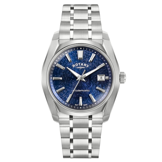 Men's Rotary Lu Blue Dial Stainless Steel Bracelet Watch