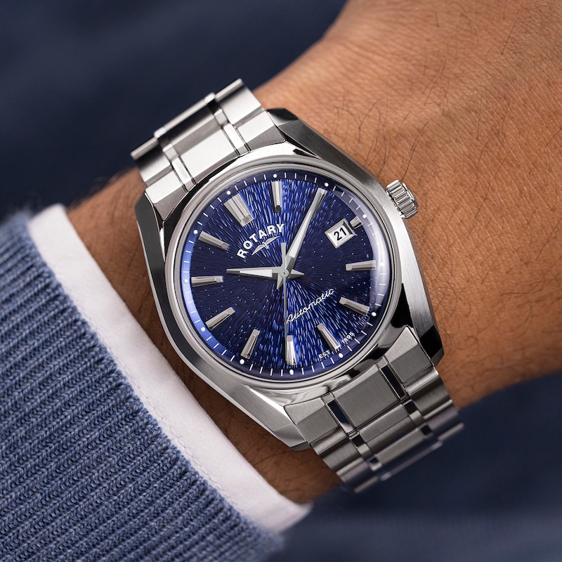 Main Image 3 of Rotary Lumen Men's Blue Dial Stainless Steel Bracelet Watch