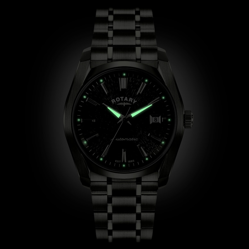 Main Image 5 of Rotary Lumen Men's Grey Dial Stainless Steel Bracelet Watch