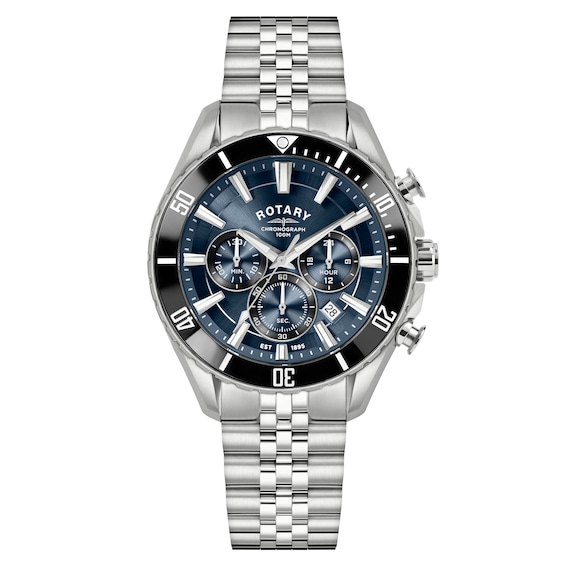 Men's Rotary Apex 100 Chronograph Blue Dial & Stainless Steel Bracelet Watch