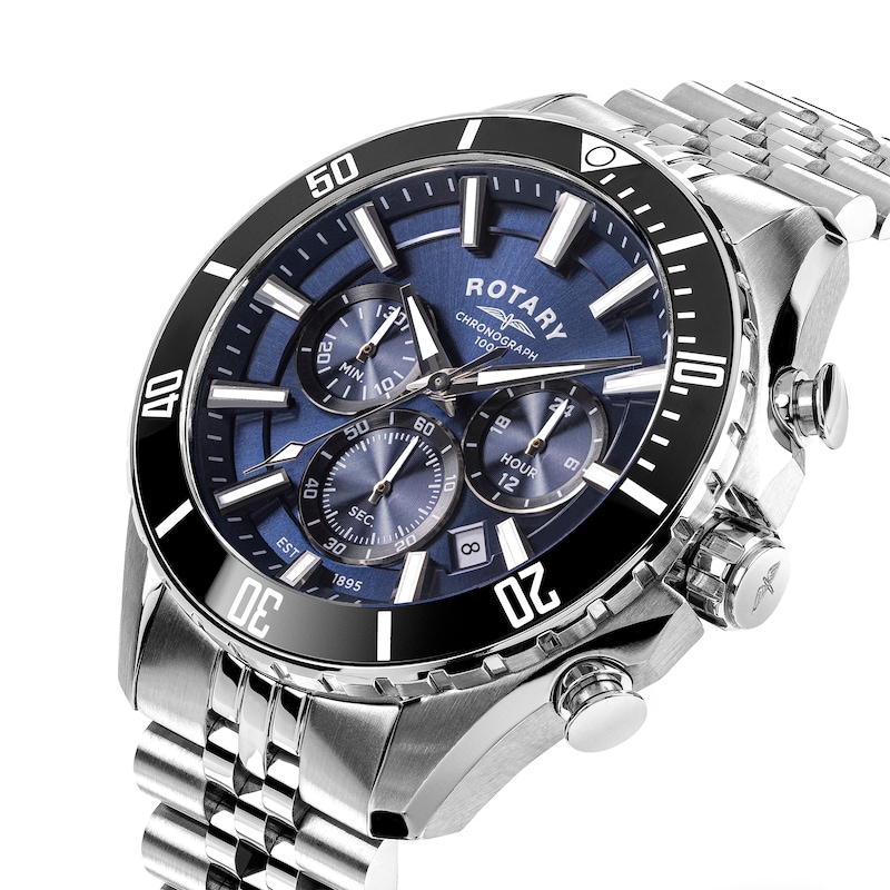 Main Image 3 of Rotary Apex 100 Chronograph Blue Dial & Stainless Steel Bracelet Watch