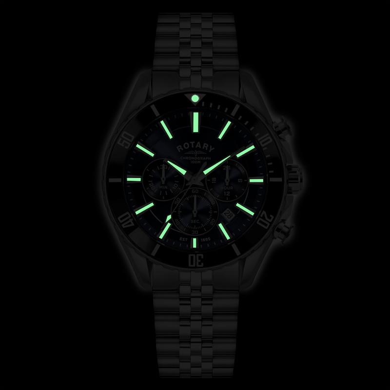 Main Image 6 of Rotary Apex 100 Chronograph Blue Dial & Stainless Steel Bracelet Watch