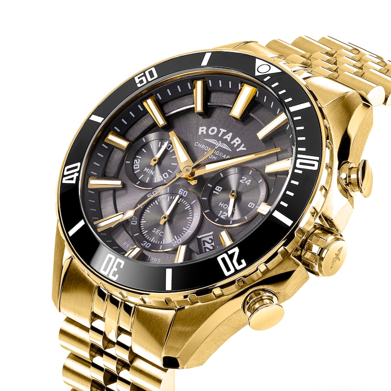 Main Image 3 of Rotary Apex 100 Chronograph Men's Gold Tone Bracelet Watch