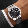 Thumbnail Image 3 of Rotary Heritage Men's Octagonal Black Dial & Stainless Steel Bracelet Watch
