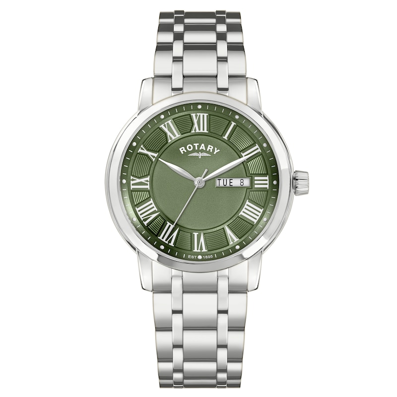 Main Image 1 of Rotary Heritage Men's Green Dial & Stainless Steel Bracelet Watch