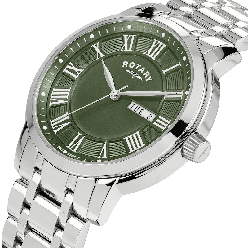 Main Image 2 of Rotary Heritage Men's Green Dial & Stainless Steel Bracelet Watch