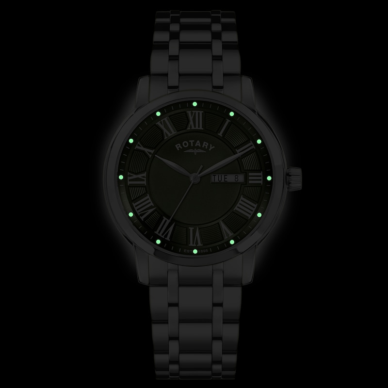 Main Image 5 of Rotary Heritage Men's Green Dial & Stainless Steel Bracelet Watch