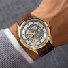 Thumbnail Image 3 of Rotary Men's Seamatic Eclipse Gold Tone & Brown Leather Strap Watch
