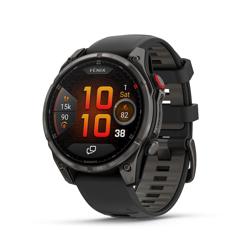 Main Image 1 of Garmin Fēnix 8 Pro 47mm AMOLED Carbon Grey DLC Titanium & Grey Silicone Smartwatch