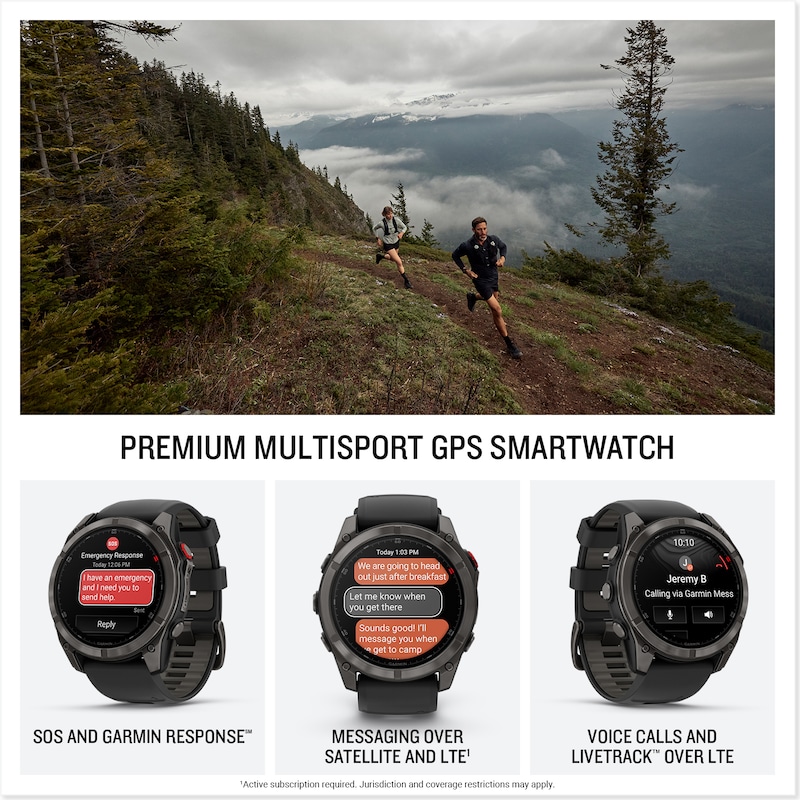 Main Image 2 of Garmin Fēnix 8 Pro 51mm AMOLED Carbon Grey DLC Titanium & Grey Silicone Smartwatch