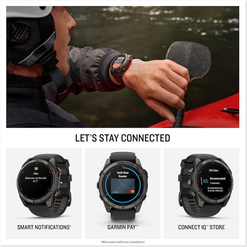 Main Image 4 of Garmin Fēnix 8 Pro 51mm AMOLED Carbon Grey DLC Titanium & Grey Silicone Smartwatch