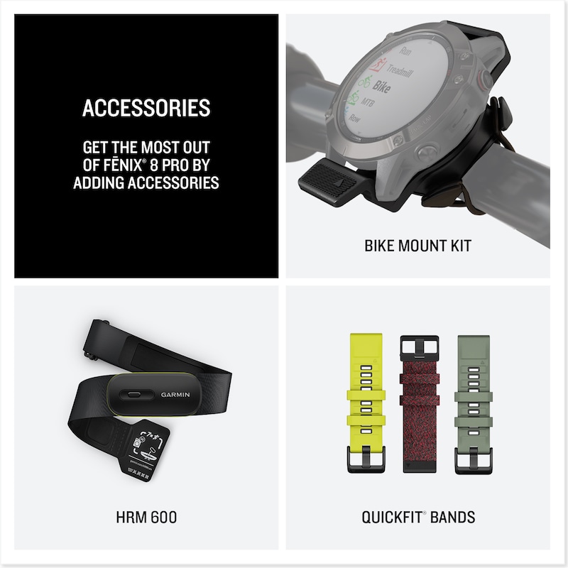 Main Image 6 of Garmin Fēnix 8 Pro 51mm AMOLED Carbon Grey DLC Titanium & Grey Silicone Smartwatch