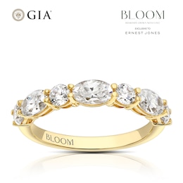 Bloom Vienna 18ct Yellow Gold 1.25ct Lab Grown Diamond Oval & Round Eternity Ring