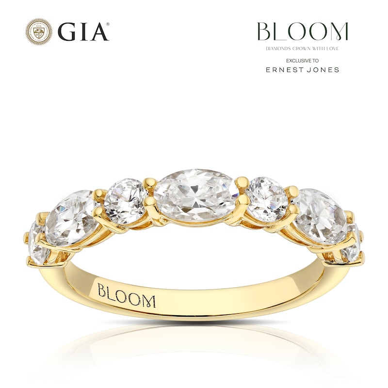 Main Image 1 of Bloom Vienna 18ct Yellow Gold 1.25ct Lab Grown Diamond Oval & Round Eternity Ring