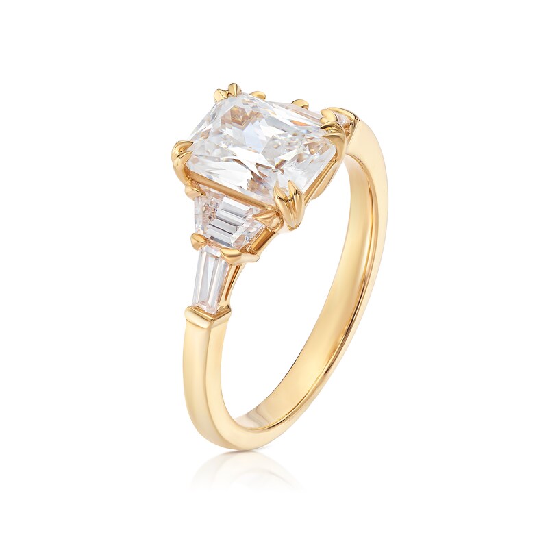 Main Image 2 of Bloom Rome 18ct Yellow Gold 2.20ct Lab Grown Diamond Emerald Ring