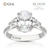 Thumbnail Image 1 of Bloom Vienna Platinum 2.62ct Lab Grown Diamond Oval & Trillion Trilogy Ring
