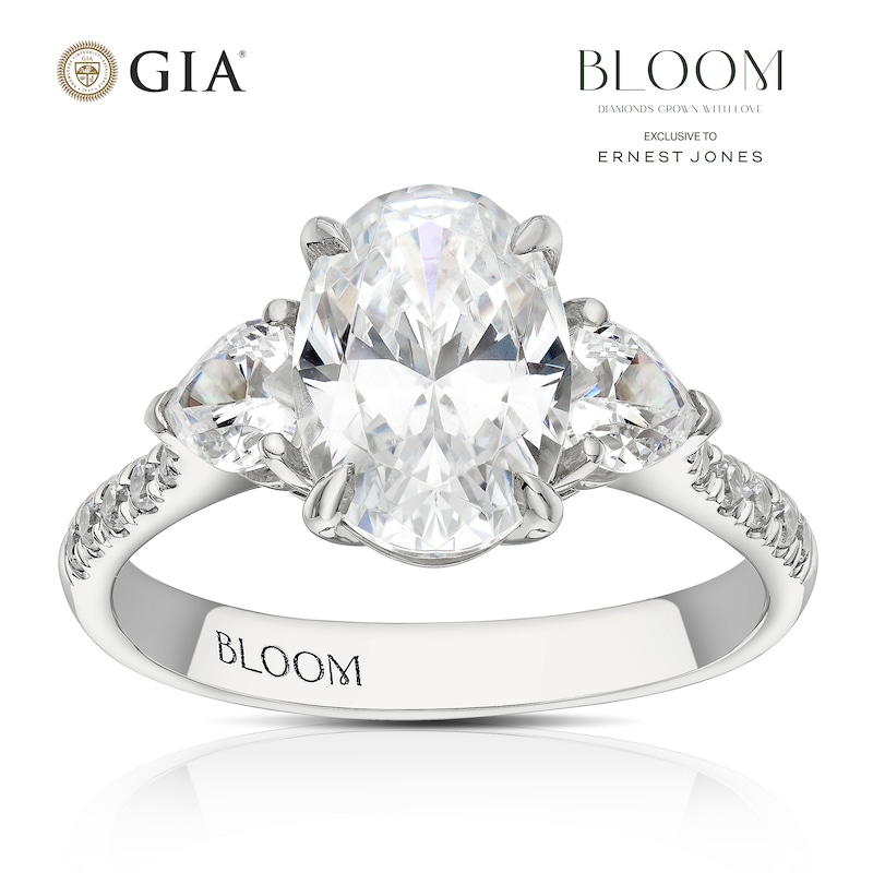 Main Image 1 of Bloom Vienna Platinum 2.62ct Lab Grown Diamond Oval & Trillion Trilogy Ring