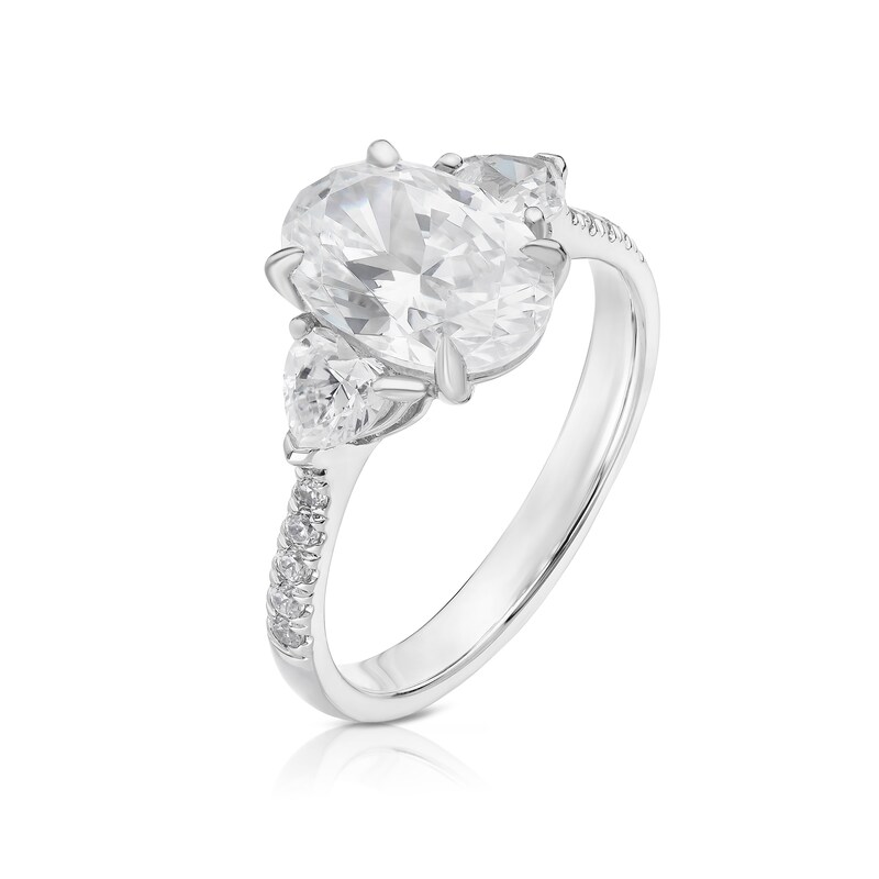 Main Image 2 of Bloom Vienna Platinum 2.62ct Lab Grown Diamond Oval & Trillion Trilogy Ring