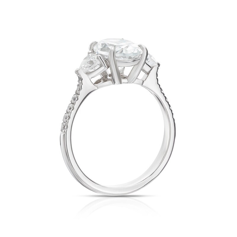 Main Image 3 of Bloom Vienna Platinum 2.62ct Lab Grown Diamond Oval & Trillion Trilogy Ring