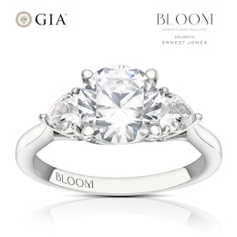Bloom Florence Platinum 2.50ct Lab Grown Diamond Heart Trilogy Ring