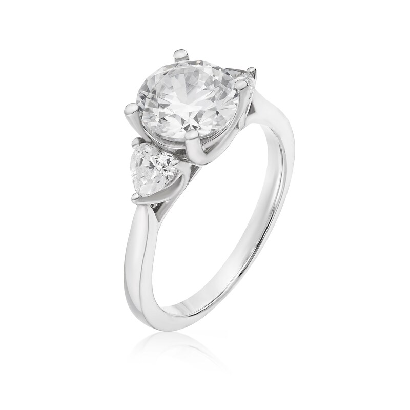 Main Image 2 of Bloom Florence Platinum 2.50ct Lab Grown Diamond Heart Trilogy Ring