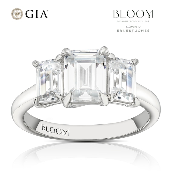 BLOOM Rome Platinum 3ct Lab Grown Diamond Trilogy Ring