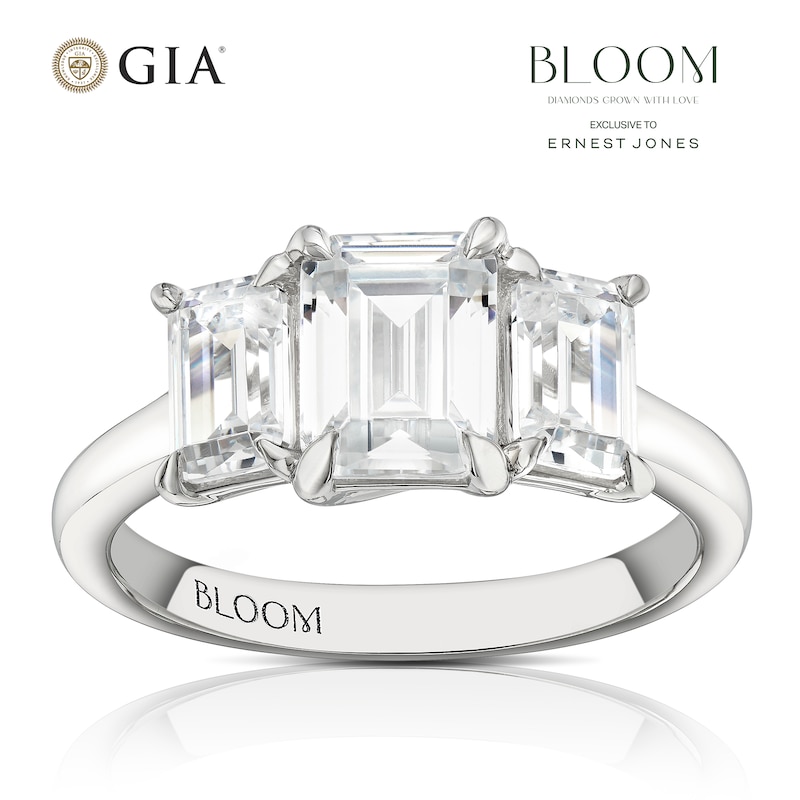 Main Image 1 of Bloom Rome Platinum 3ct Lab Grown Diamond Trilogy Ring
