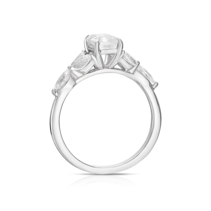 Main Image 3 of Bloom Rome Platinum 1.50ct Lab Grown Diamond Floral Emerald Ring