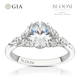 Bloom Vienna Platinum 1.50ct Lab Grown Diamond Floral Oval Ring